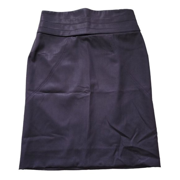 Zac Posen NWT Purple Tiered Tux Waist Wool Silk Skirt 44 8 - Picture 1 of 4